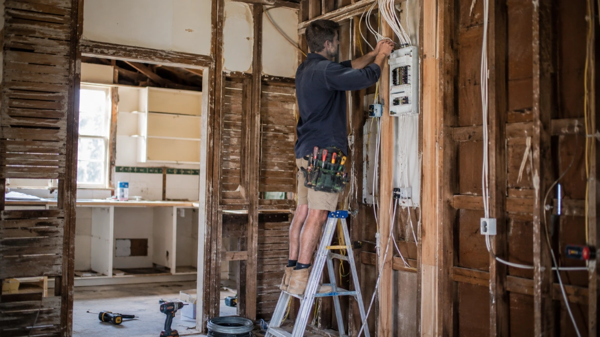 Electrical wiring during a home renovation